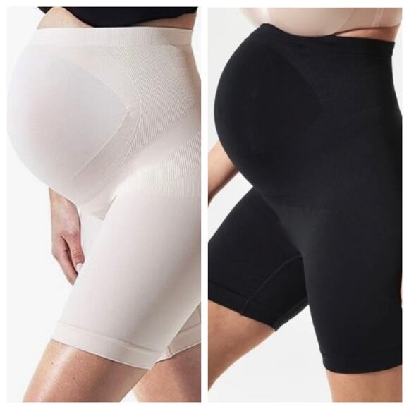 Lot of 2 BLANQI Everyday High-waisted Maternity Belly Girlshort Sz Small S - Picture 1 of 4